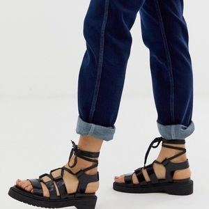 ASOS Chunky Lace Up Platform Sandals Vegan